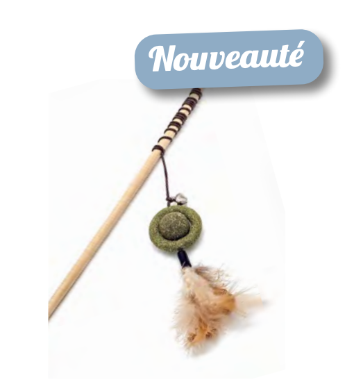 Zamibo Canne à Pêche Grelot, Plumes & Herbe à Chat