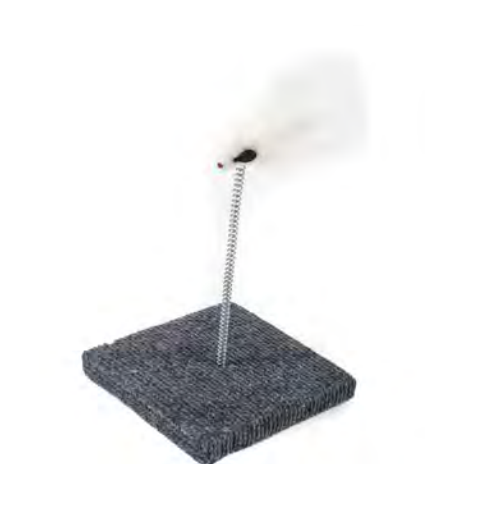 Zamibo Souris Blanche sur Ressort et Socle 14x24cm