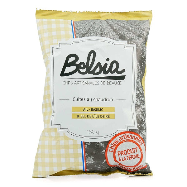 BELSIA Chips Artisanales à l'Ail et au Basilic