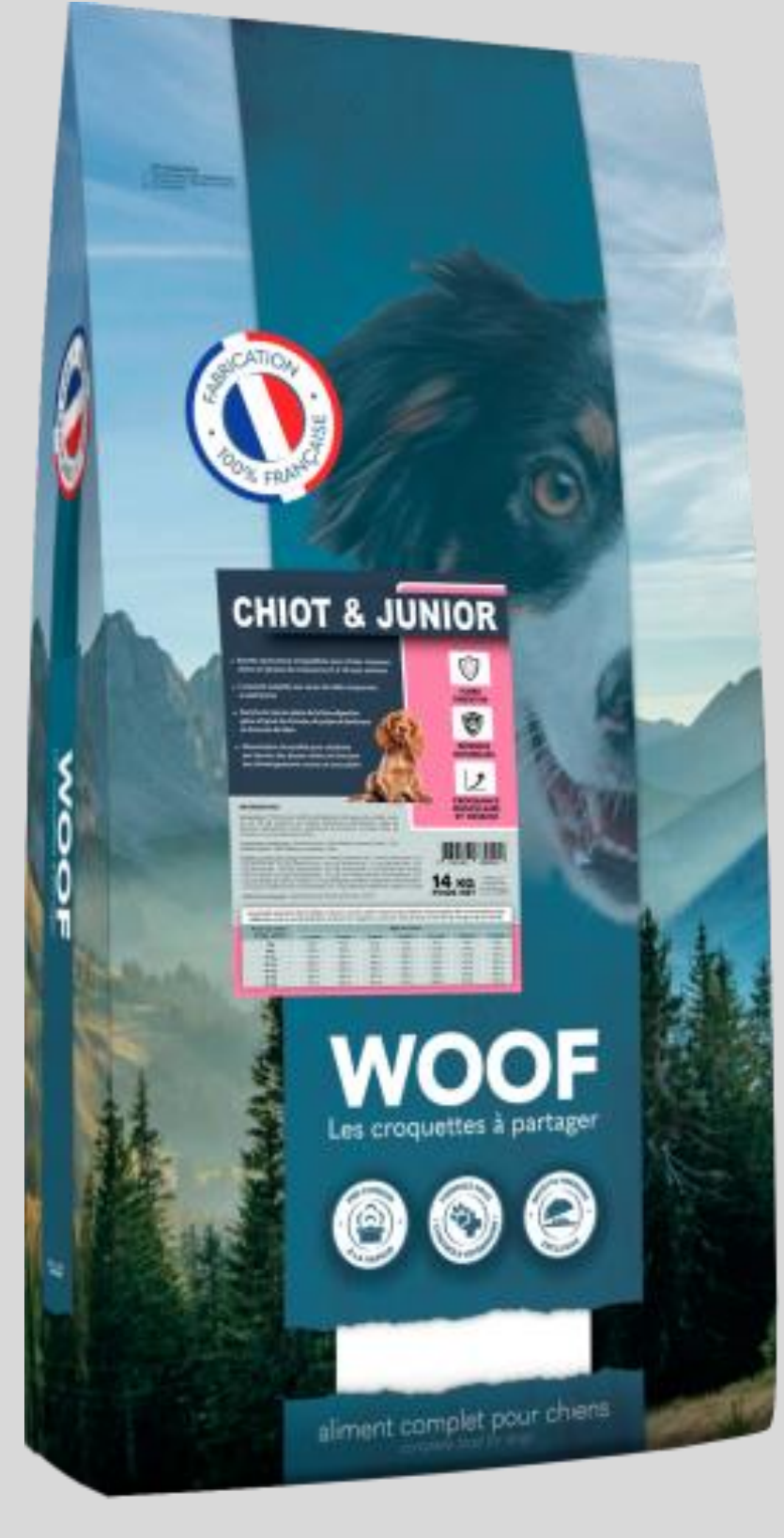 WOOF Chiot & Junior 14kg (1 palette - 10 sacs)