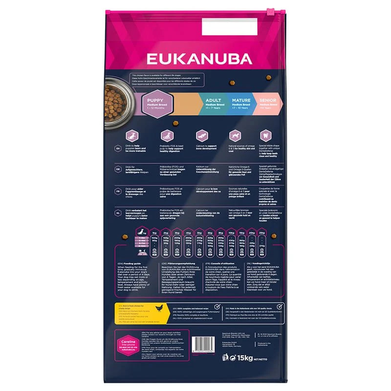 Eukanuba Puppy Medium Breed 12kg (1 palette - 10 sacs)