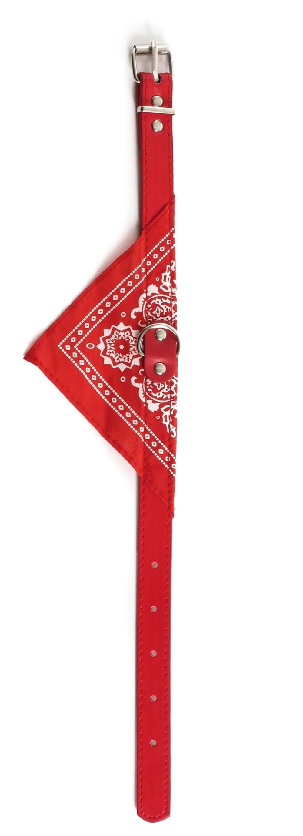 Zamibo Collier Bandana Cuir Synthétique Rouge