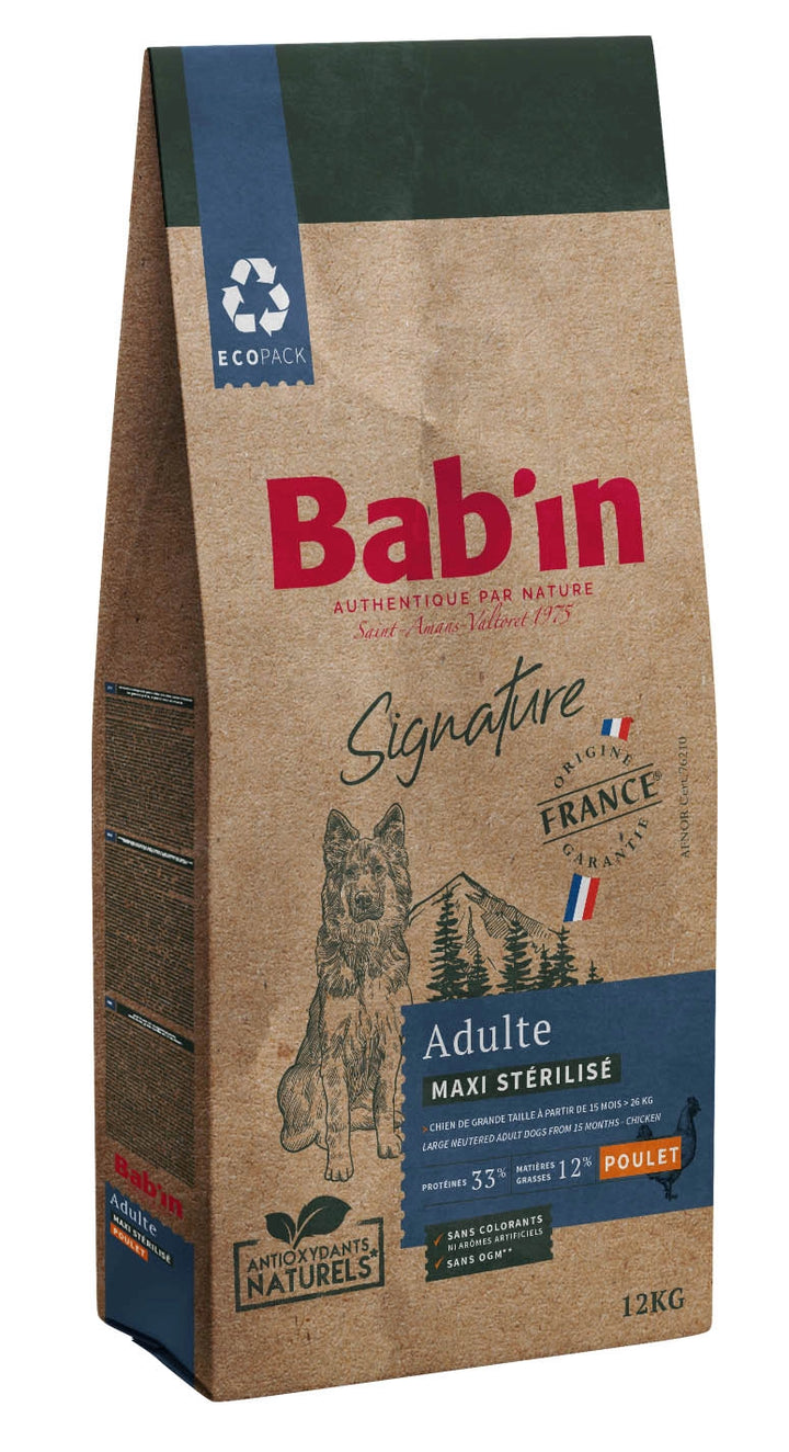 Bab'In Maxi Adulte Stérilisé 12kg (1 palette - 10 sacs)