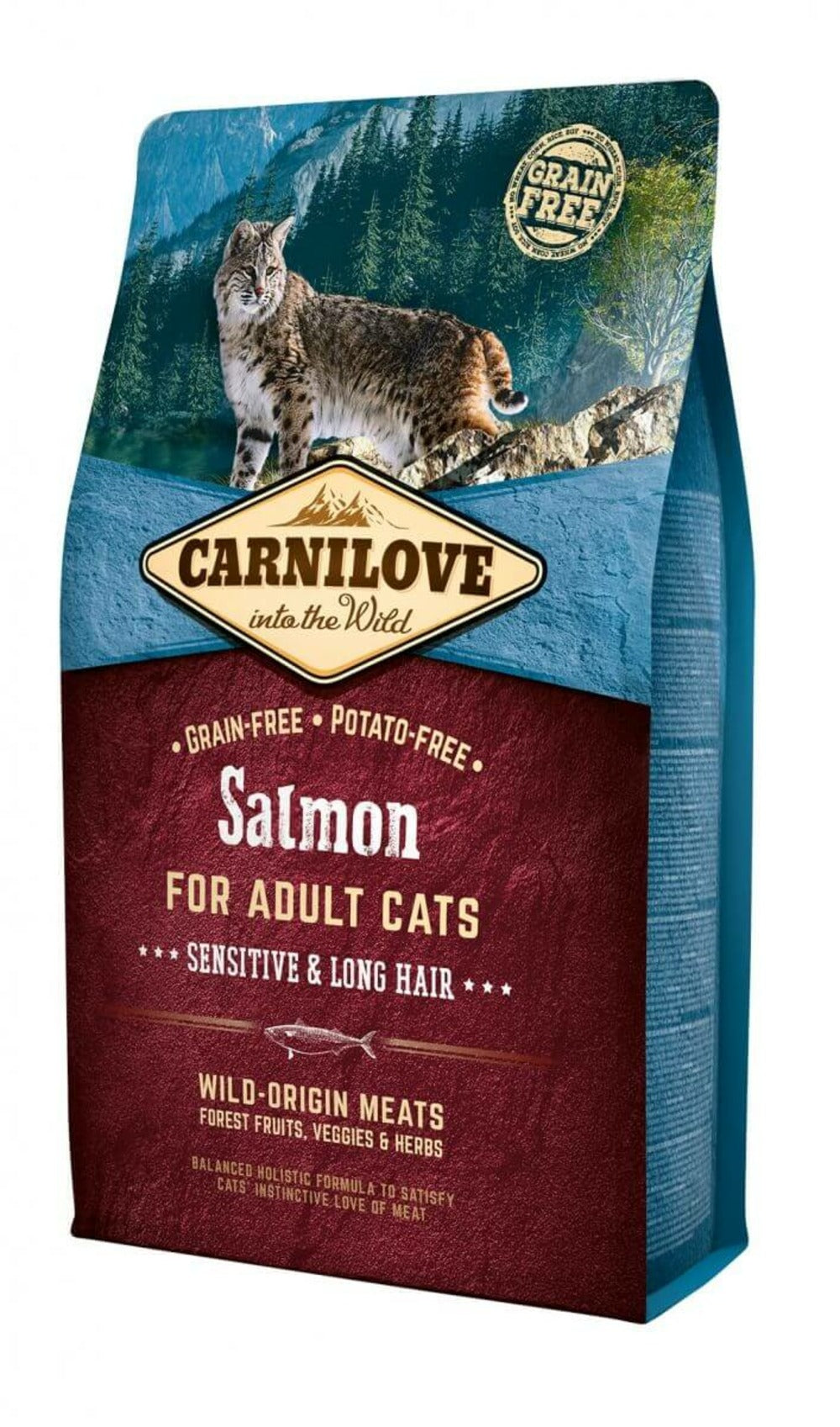 CARNILOVE Chat Adulte Poils Longs Saumon 2kg