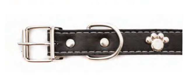 Zamibo Collier Clouté Pattes de Chien Noir