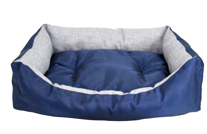 Zamibo Panier Coussin Amovible Bleu Marine & Gris