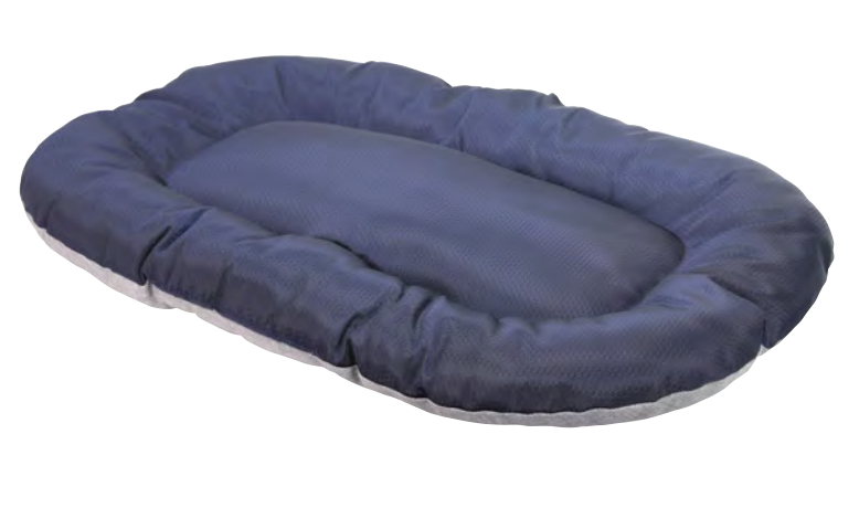 Zamibo Coussin Ovale Bleu Marine & Gris