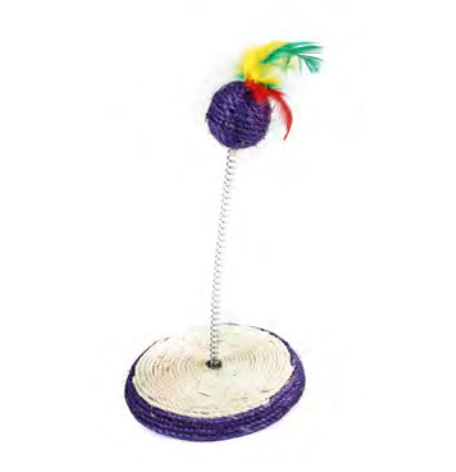 Zamibo Balle Sisal Plumes sur Ressort et Socle 14x24cm