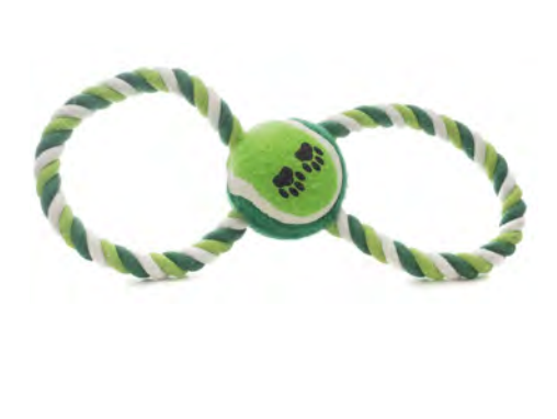 Zamibo Corde Forme 8 + Balle Vert 25x8cm