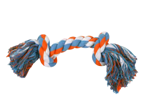 Zamibo Corde Noeud Bleu, Orange & Blanc 38cm