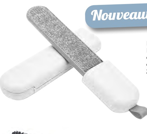 Zamibo Brosse Anti-Poils Avec Étui Double-Face Blanc