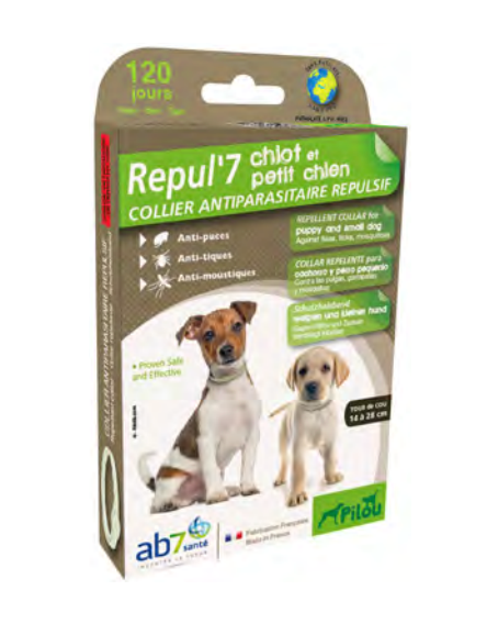 Collier Antiparasitaire Répulsif Chiot & Petit Chien 14-28cm