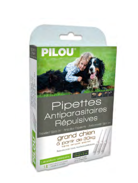 Pipettes Antiparasitaires Répulsives Grand Chien 3pcs 5ml