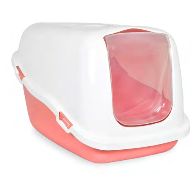 Zamibo Maison Litière avec Filtre Rose & Blanc 57x39x41cm