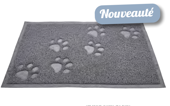 Zamibo Tapis pour Gamelles Rectangle Gris 60x40cm