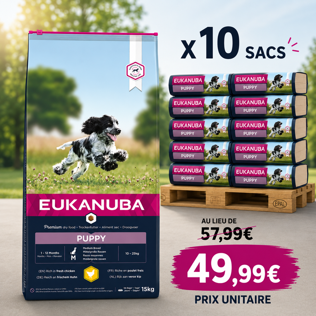 Eukanuba Puppy Medium Breed 12kg (1 palette - 10 sacs)
