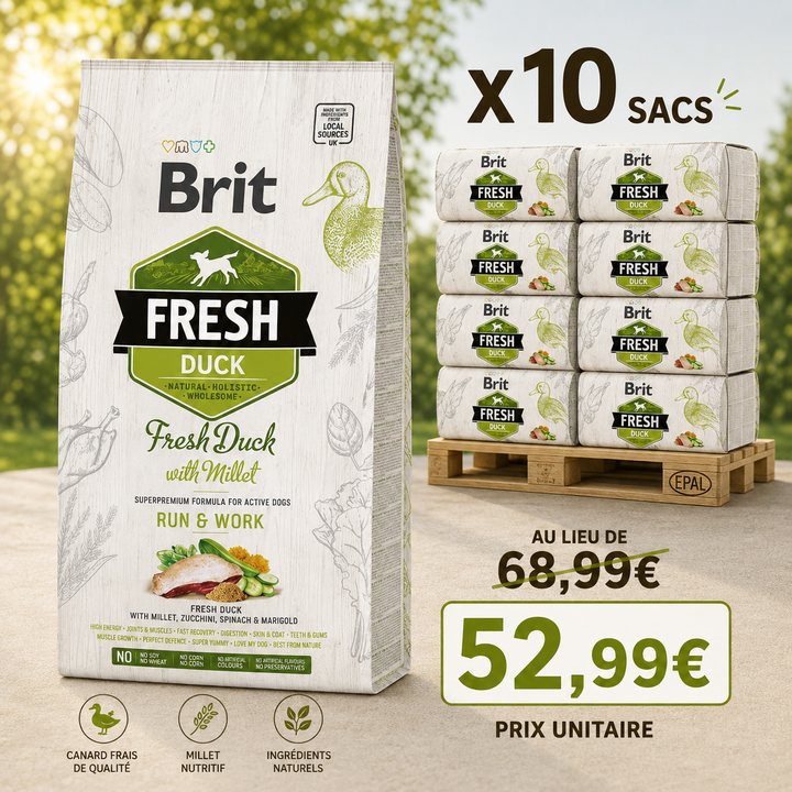 Brit Fresh Duck 12kg (1 palette - 10 sacs)