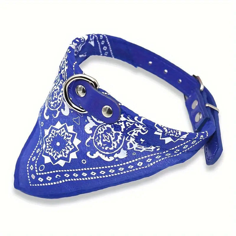 Zamibo Collier Bandana Cuir Synthétique Bleu
