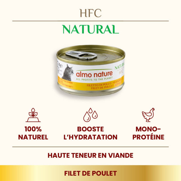ALMO NATURE HFC Natural Filet de Poulet Chat 70g