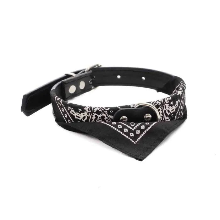 Zamibo Collier Bandana Cuir Synthétique Noir