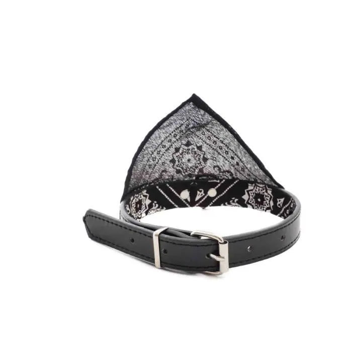 Zamibo Collier Bandana Cuir Synthétique Noir