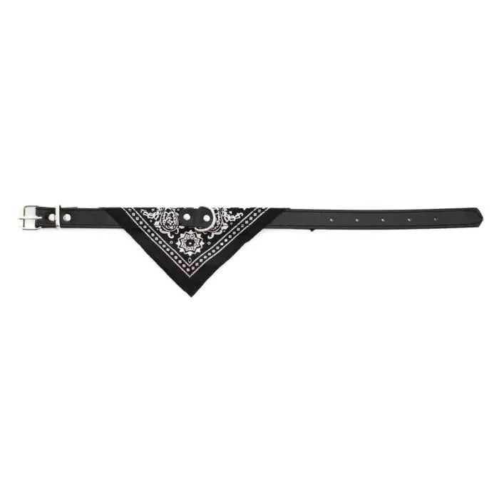Zamibo Collier Bandana Cuir Synthétique Noir