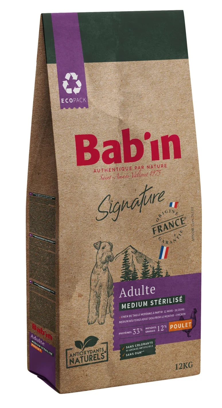 Bab'In Medium Stérilisé 12kg (1 palette - 10 sacs)