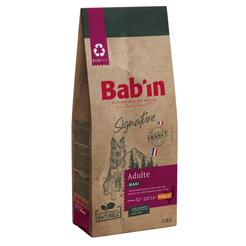 Bab'In Maxi Adulte Poulet 12kg (1 palette - 10 sacs)