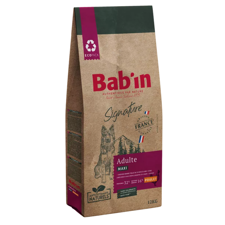 Bab'In Maxi Adulte Poulet 12kg (1 palette - 10 sacs)