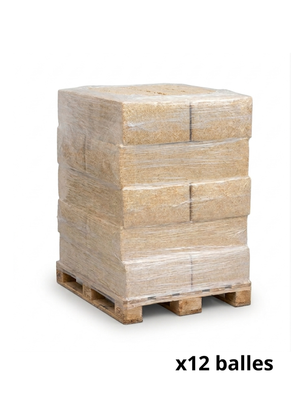 Litière Copeaux de Bois ( 1 Palette - 12 balles de ≃ 18kg)