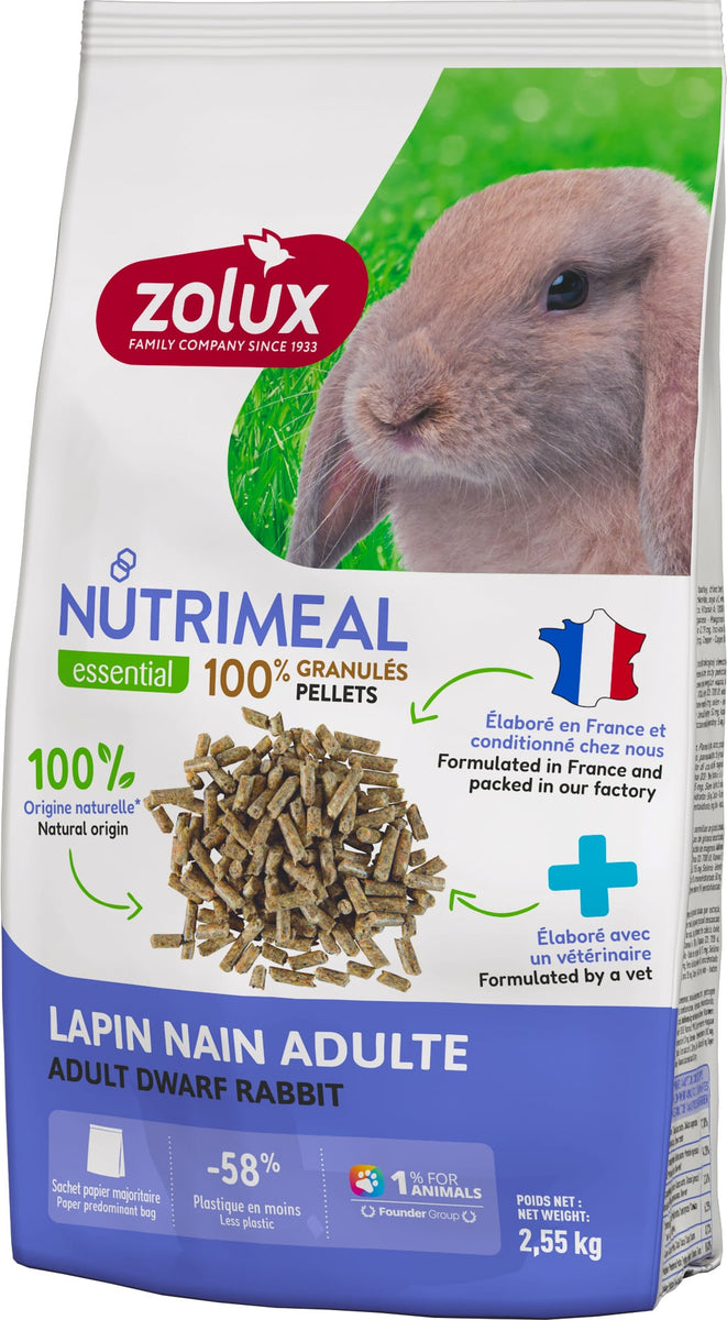Zolux Nutrimeal Granulé Lapin Nain Adulte 2,55kg